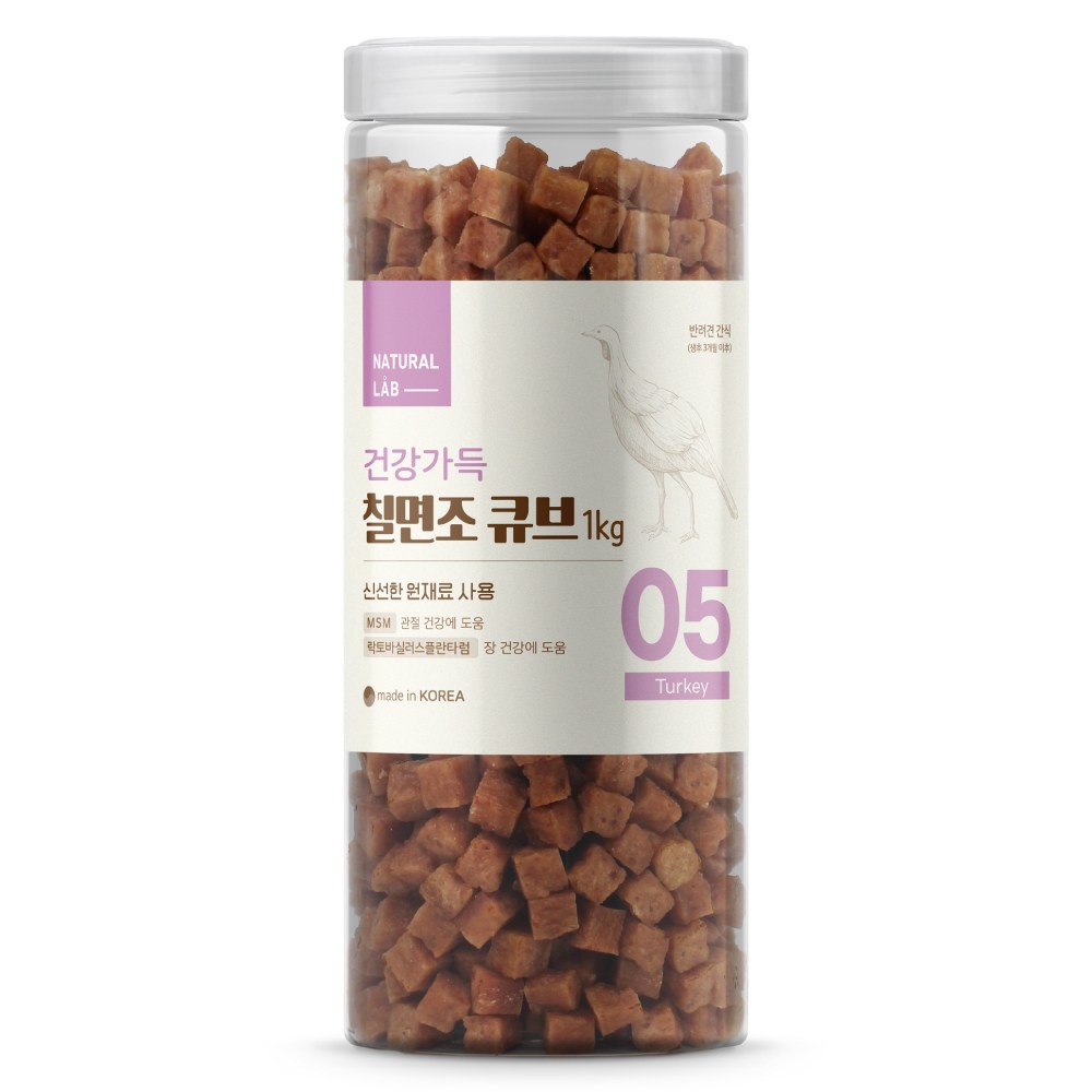 네츄럴랩 강아지 건강가득 큐브 져키