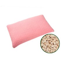 편백아트 큐브칩 순면 천연염색 편백 베이지 베개, 핑크, 1개