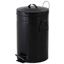 지알디컴퍼니 로만 페달 무소음 휴지통 12L, 블랙, 1개