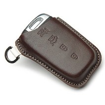 케인즈 현대 4버튼 스마트키 파우치 키홀더, 초코브라운
