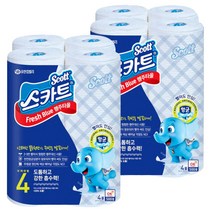스카트 프레쉬 블루 행주타올 45매, 4롤, 2팩