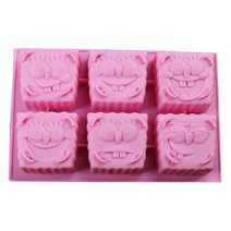 리브레캔들 석고방향제 DIY 제작용 사각캐릭터 실리콘 6구몰드