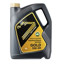에스오일 세븐골드 5W-30 유로6 엔진오일, 1개, 세븐골드 5W30 6L, 5w30
