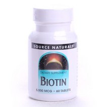 소스내츄럴스 비오틴 5000mcg 타블렛, 60개입, 1개