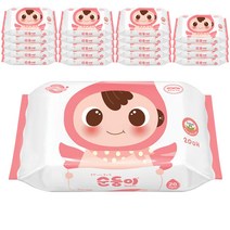 순둥이 베이직 무향 엠보싱 휴대용 아기 물티슈 리필형, 20매, 20팩