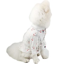 반려동물 강아지포인트 부티크셔츠, 화이트