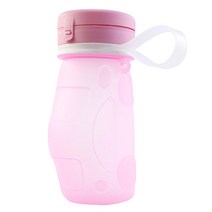 아가프라 실리콘 빨대 바틀, 연핑크, 300ml