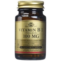 솔가 비타민 B1 (티아민) 100mg 베지터블 캡슐 글루텐 프리 비건, 100개입, 1개