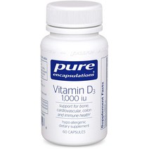 Pure Encapsulations 비타민 D3 1000 IU 캡슐, 60개입, 1개