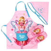 시크릿쥬쥬 여아용 앞치마 + 두건 + 팔토시 세트 K0132
