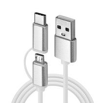 코시 2in1 충전케이블 3m 타입C 마이크로5핀, 1개