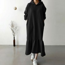 보리맘 기모후드퍼프 임산부 긴팔원피스