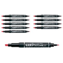 제브라 옵텍스 케어 형광펜, 레드, 10개입