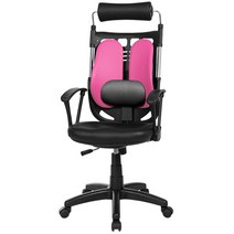 체어클럽 골드백 680 듀얼요추형 인조가죽 학생/사무용 의자, 핑크