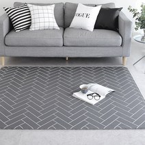 데코뷰 모던 헤링본 양면쿠션 놀이방매트, 차콜 + 백아이보리