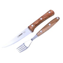 기셀 스테이크 커트러리 세트 9750-2 o, 올리브나무, 포크 + 나이프