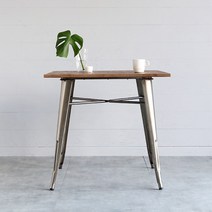 마켓비 T1101-80W 빈티지 원목상판 800 테이블, 건메탈