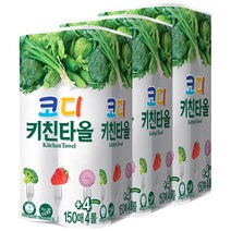 코디 키친타올 천연펄프 150매, 3세트, 8롤
