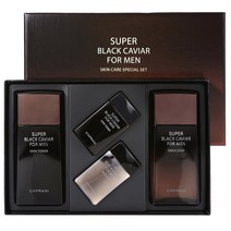 엔프라니 수퍼 블랙 캐비어 포맨 기초 2종 세트, 1세트, 스킨토너 130 ml + 로션 130 ml