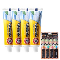 유한양행 암앤해머 에나멜케어 치약 121g x 4p + 더블 에스나인 칫솔 4p, 1세트