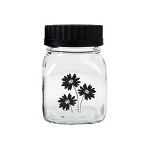 글라스몰 SIMAX 내열 Square Canister 블랙 Flower, 500ml, 1개