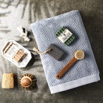 소프트터치 헤링본 바스타올 70 x 140 cm 500g, 블루그레이, 1개