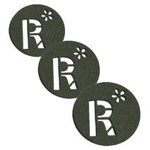 레이저 커팅 펠트컵받침 이니셜 3개, 카키