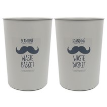 샤바스 스칸디나 라운드 원형 오픈 휴지통 대 수염 12L, 그레이, 2개