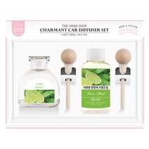 더허브샵 샤르망 차량용 디퓨저 세트 50ml 본품+리필, 라임민트, 1세트