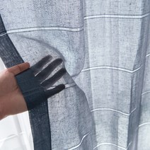 아포아룸 도브스트라이프 린넨룩 속커튼