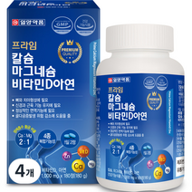 일양약품 프라임 칼슘 마그네슘 비타민D 아연 180g, 180정, 4개