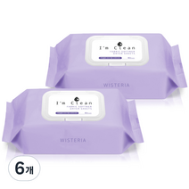 아임클린 건조기용 드라이시트 섬유유연제 위스테리아 본품, 6개, 80매