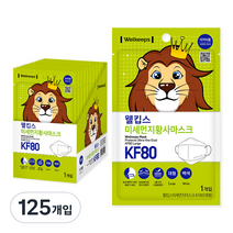 웰킵스 미세먼지황사마스크 KF80대형, 1매, 125개입