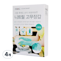 프로그 니트릴 고무장갑 대형 민트, 3개입, 4개