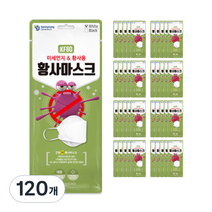 건영크린텍 3단 황사 마스크 성인용 KF80 흰색 대형, 1개입, 120개, 화이트