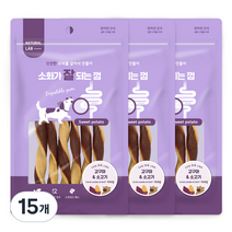 네츄럴랩 소화가 잘되는 껌 강아지 간식 100g, 15개, 고구마 + 소고기 혼합맛