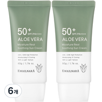 알로에베라 모이스처 선크림 SPF50+ PA++++, 50g, 6개