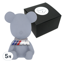 라띠크제이 엠블럼베어 차량용 방향제 BMW-M 그레이 + 블랙체리 5ml 리필 세트, 5개