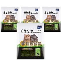 테비토퍼 프리미엄 두부두부 고양이 모래 녹차, 7L, 4개입
