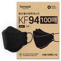 탐사 KF94 황사방역 마스크 대형 (레귤러핏), 블랙, 10매, 10개
