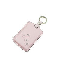 파라 양각 불박 르노 삼성 SM7/SM5/QM5 스마트키 케이스 4버튼 가죽 키홀더 O링형, 파스텔핑크, 1개