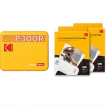 [휴대용인쇄기] 코닥 미니 3 레트로 번들 휴대용 포토프린터 카트리지 60p yellow, P300