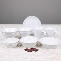 블룸엣홈 모던라인 2인 화이트 식기홈세트 14p, 1세트, 8종
