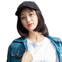 준 제니 단발 모자가발 + 가발망, 블랙브라운, 1개