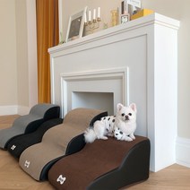 올미오펫 강아지 논슬립 곡선 계단, 브라운