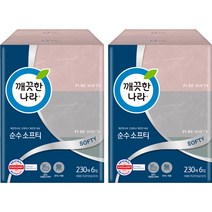 깨끗한나라 순수 소프티 미용티슈 230매, 6개입, 2팩