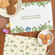 왈가닥스 페이퍼 테이블 매트 키즈 40장 x 2p, Forest Dino, 368 x 246 mm