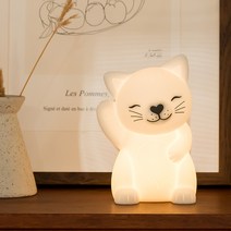 레토 충전식 무선 실리콘 터치 LED 애니멀 무드등, LML-C07 고양이
