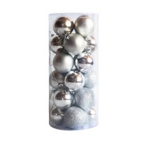 쏘앤영 기본 크리스마스 트리 장식볼 오너먼트 24p 세트, 실버