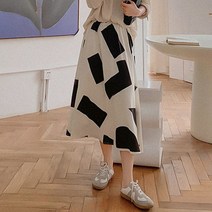 패션풀 무클 밴딩 플레어 미디 스커트 26372